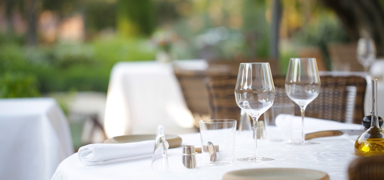 Terrace of the gastronomic restaurant of Château de Berne